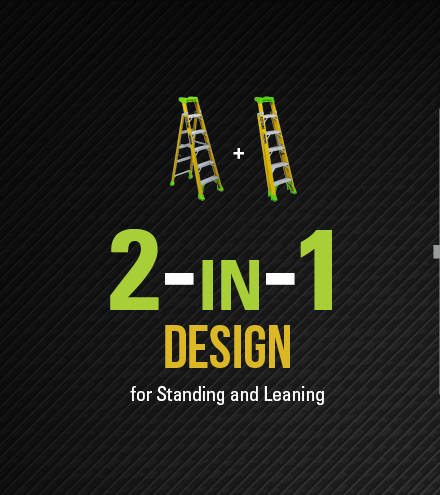 Step ladders with a two in one design for Standing and Leaning